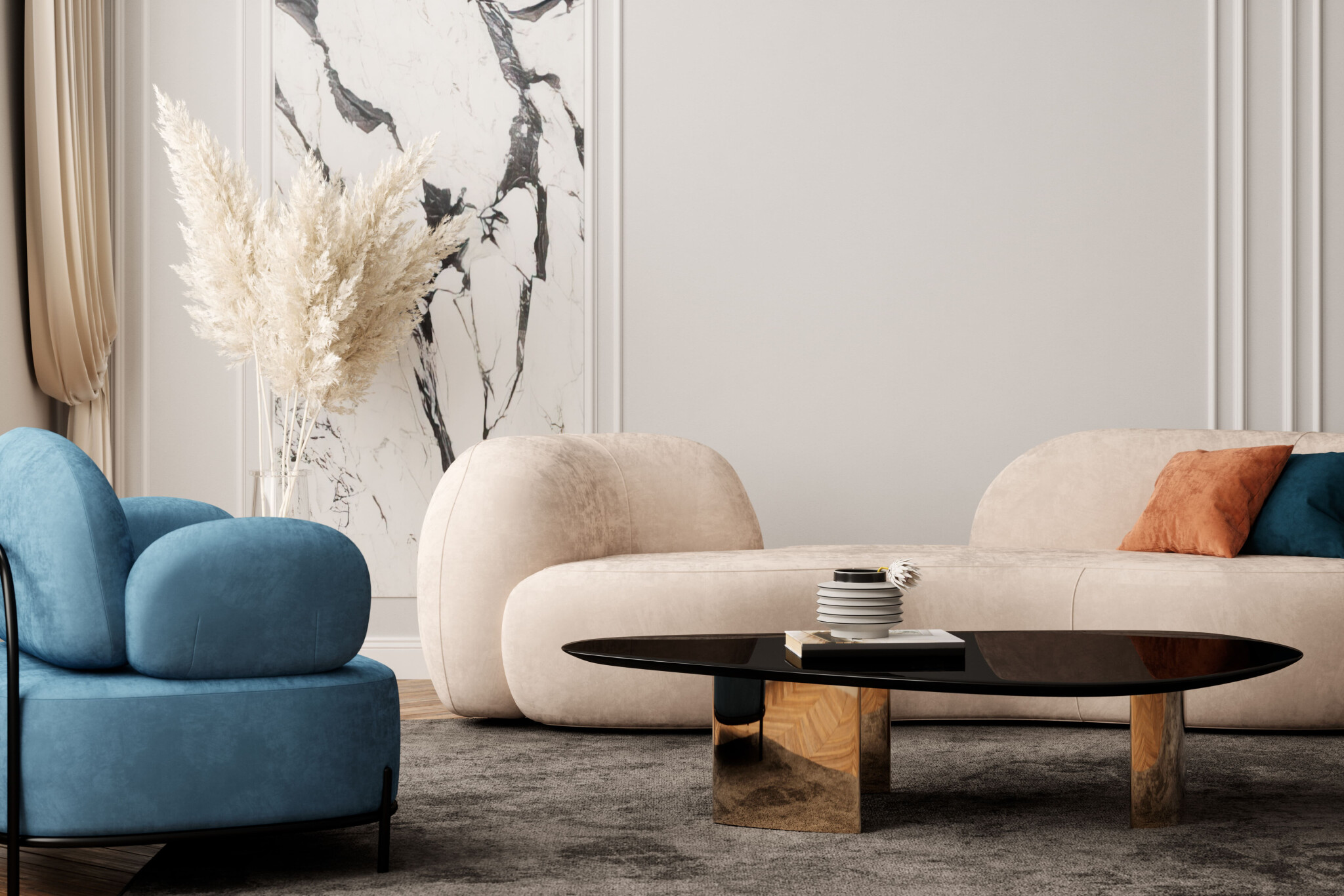 Two modern leather sofas from the INDX furniture range with a coffee table